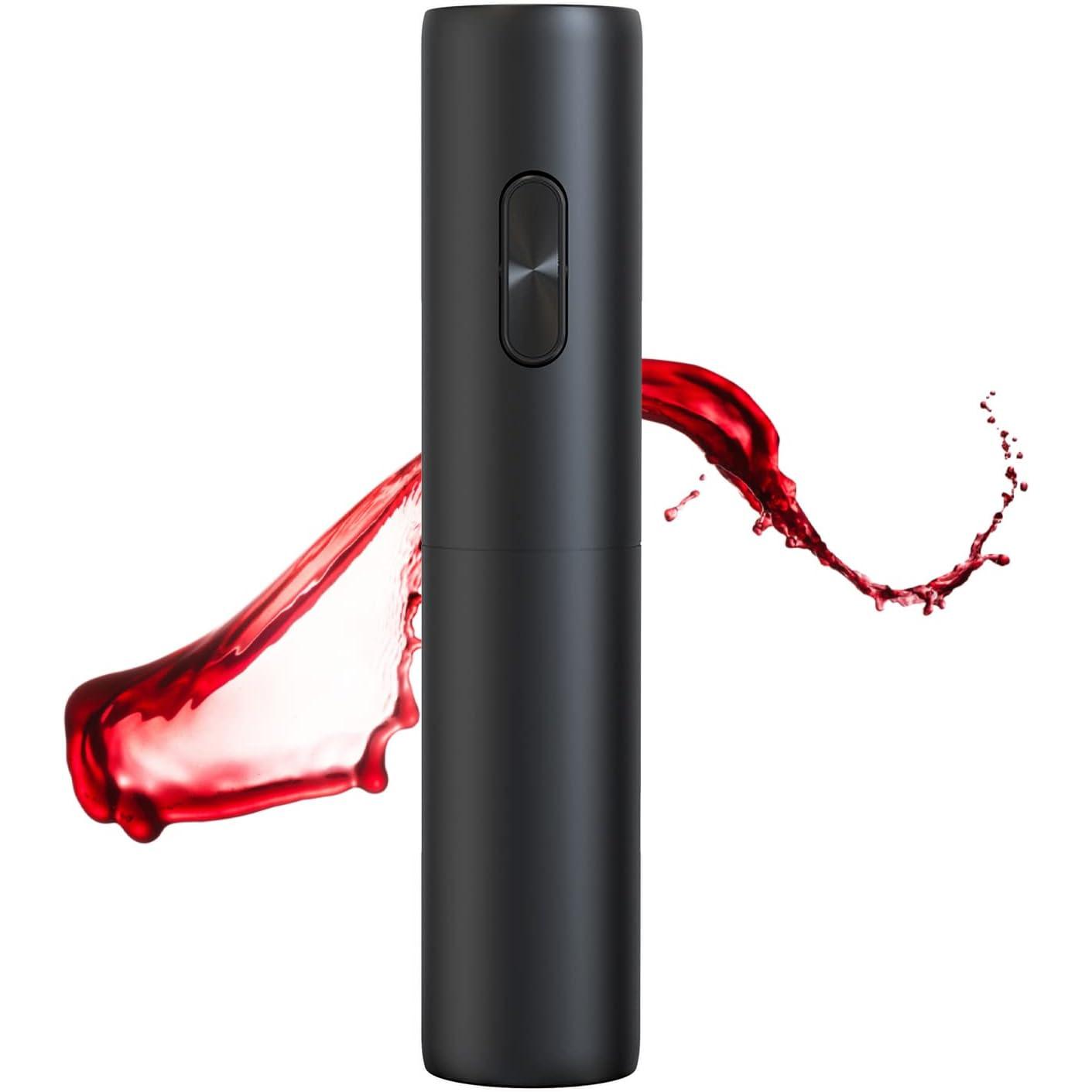 Set De Abrevidrios Eléctricos Automáticos Con Base De Almacenamiento Para Botella De Vino Y Cocina Operado Por Batería Acero Inoxidable