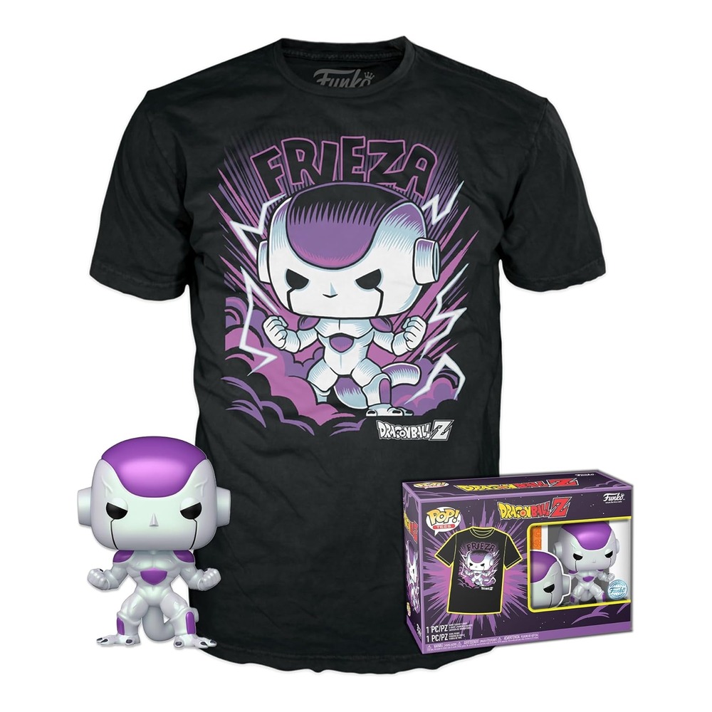 FUNKO POP! TEES & VINYL DRAGON BALL Z - FRIEZA 4TH FORM (SPECIAL EDITION) + CAMISETA TALLA S, 63649, TIENDA CON LICENCIA OFICIAL, FIGURA, JUGUETE, CABEZÓN, VINILO, MUÑECO, BOLA DE DRAGÓN, ANIME, MANGA, DIBUJOS, SERIE
