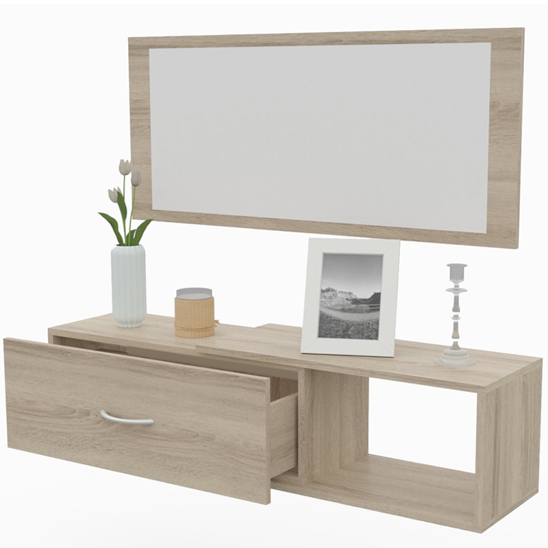 Dormidan Recibidor con espejo y cajón moderno, mueble de entrada.