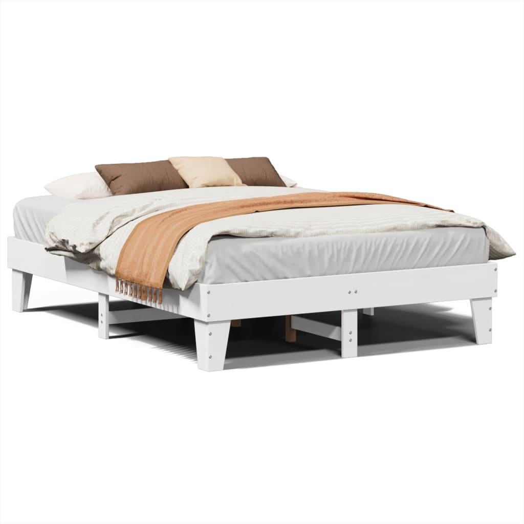 vidaXL Estructura de cama sin colchón madera de pino blanca 150x200 cm