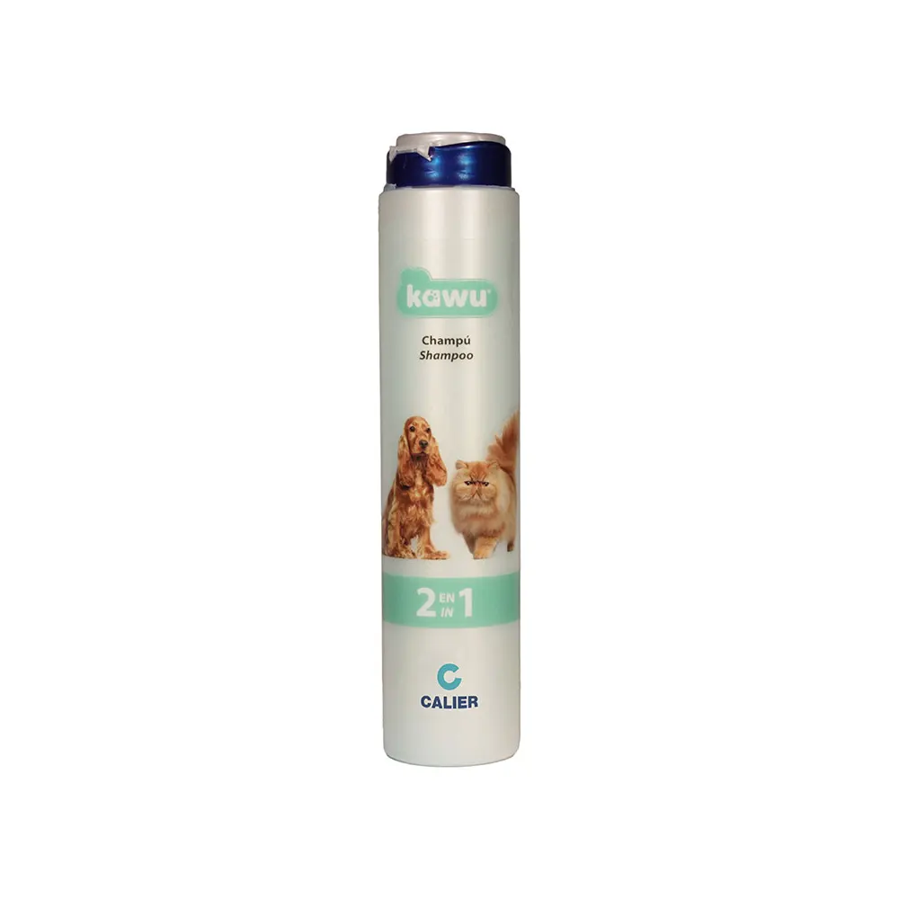 Kawu 2 en 1. Champú y Acondicionador Perros y Gatos. 250 ml champú + acondicionador Calier