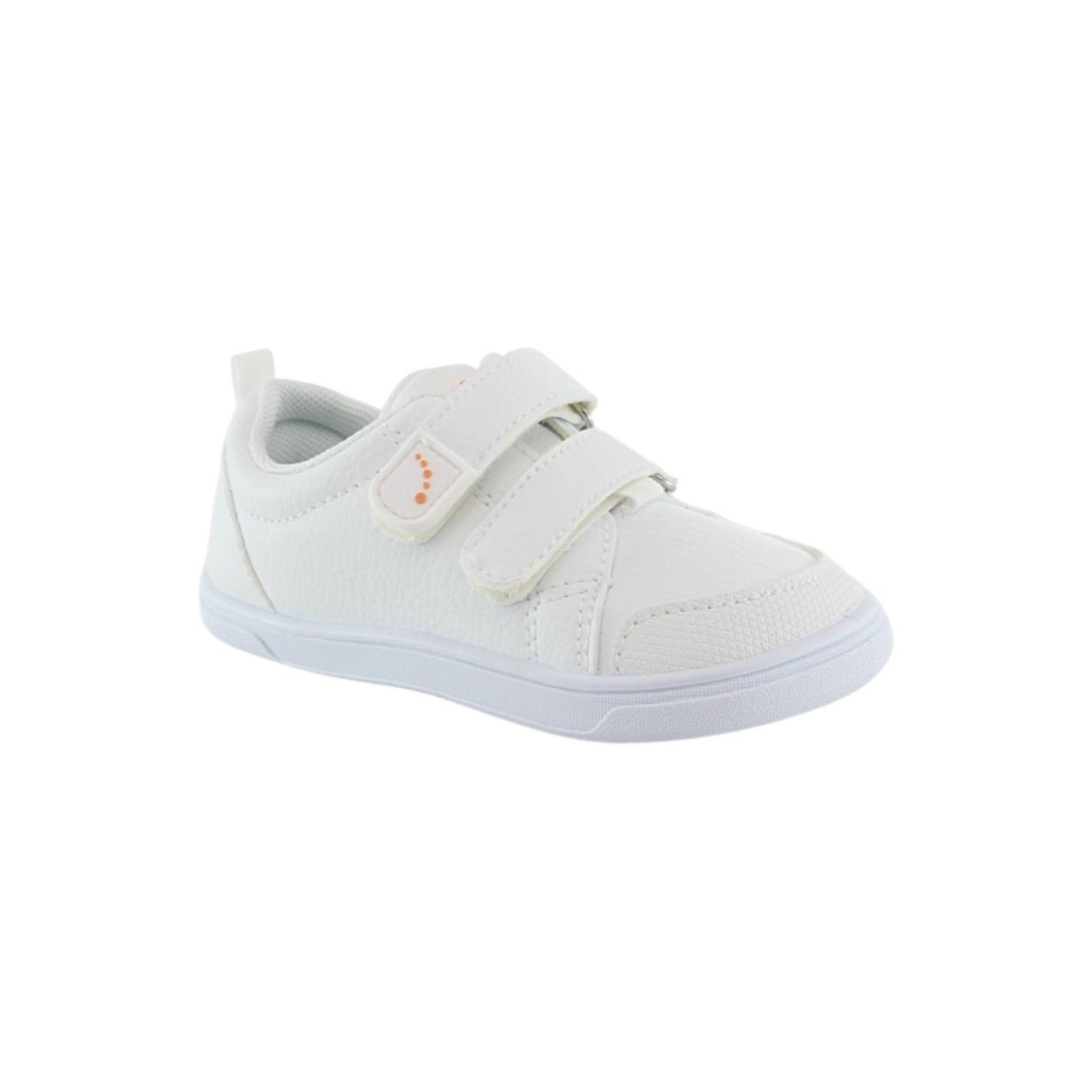 Blanditos - Zapatillas barefoot Chyclid de color blanco con doble cierre de velcro y suela de goma plana flexible para libertad de movimiento