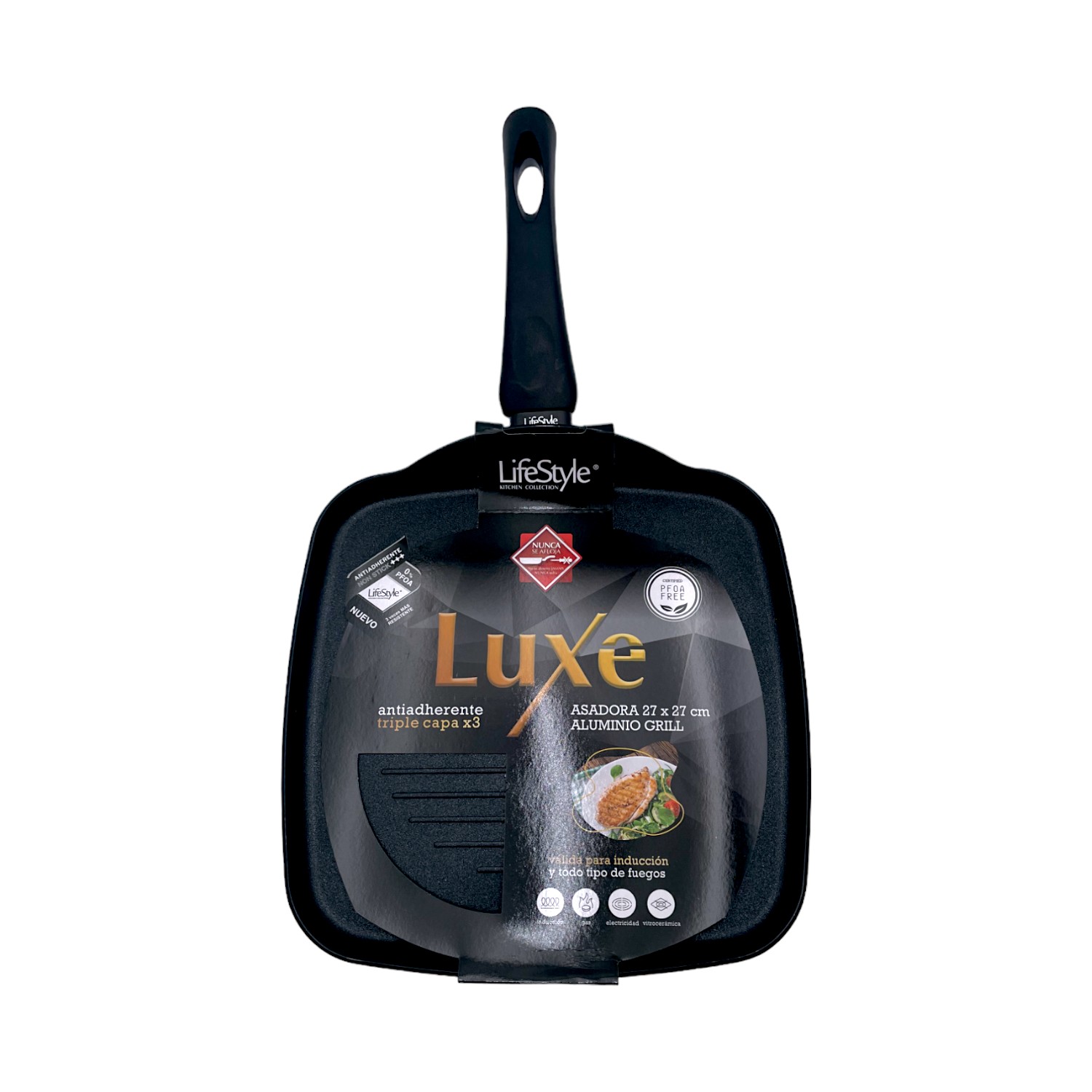 Lifestyle Startelectric Sartén Grill Cuadrada - Aluminio Luxe - Inducción