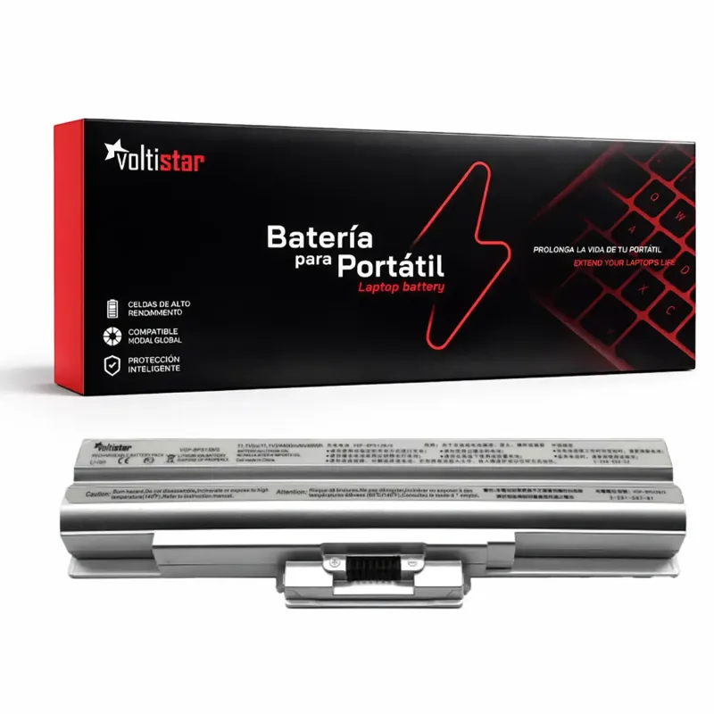 BATERÍA PARA PORTÁTIL SONY VAIO BPS13 BPL13 VGP-BPS13 VGP-BPL13 COLOR PLATA