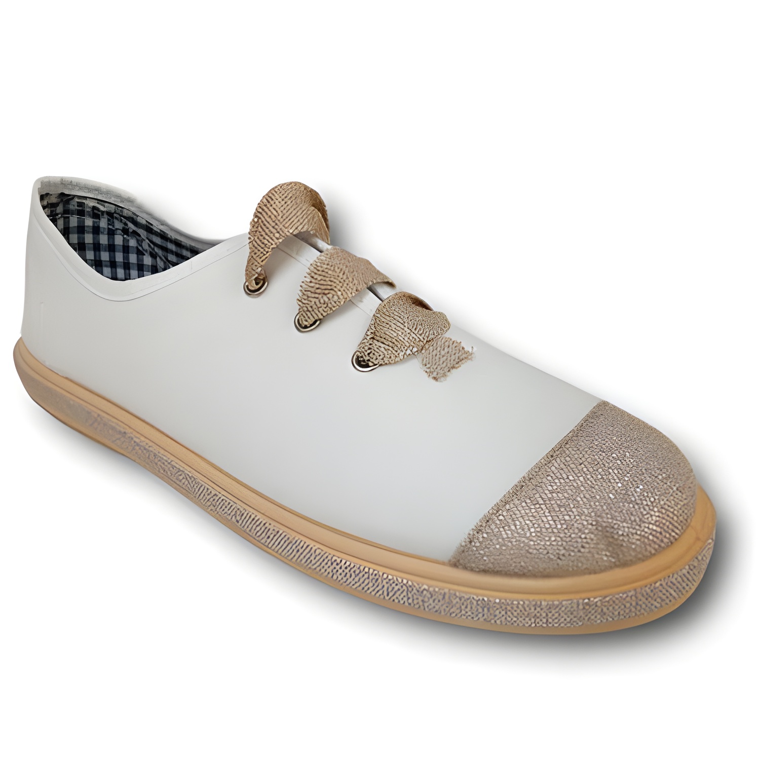 Vulpeques Zapatilla Lona Sneakers 1000-PPM BLANCO-ORO Zapatillas calzado niños Vulpeques Summer ROYALE CORDONETS