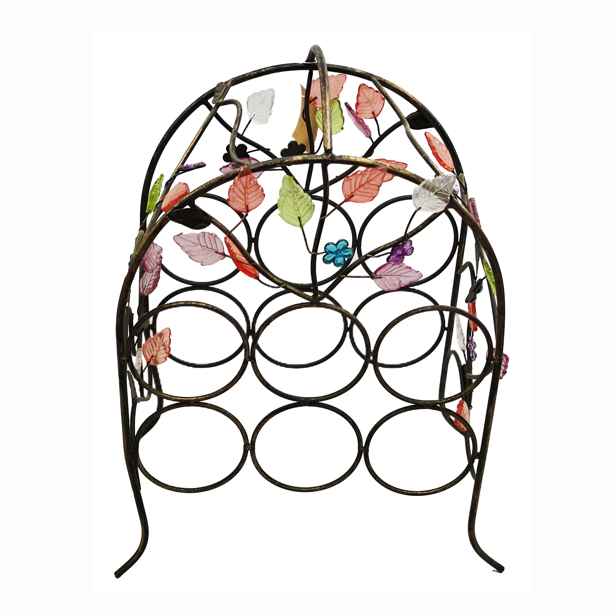 UD - Botellero Metálico Decorativo – Organizador Elegante para Botellas de Vino y Bebidas