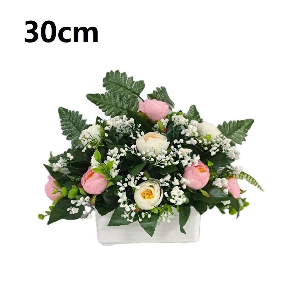 Flores artificiales para cementerio,Centro Flores para santos duraderas de tela con maceta,Gerimport,Envios desde España