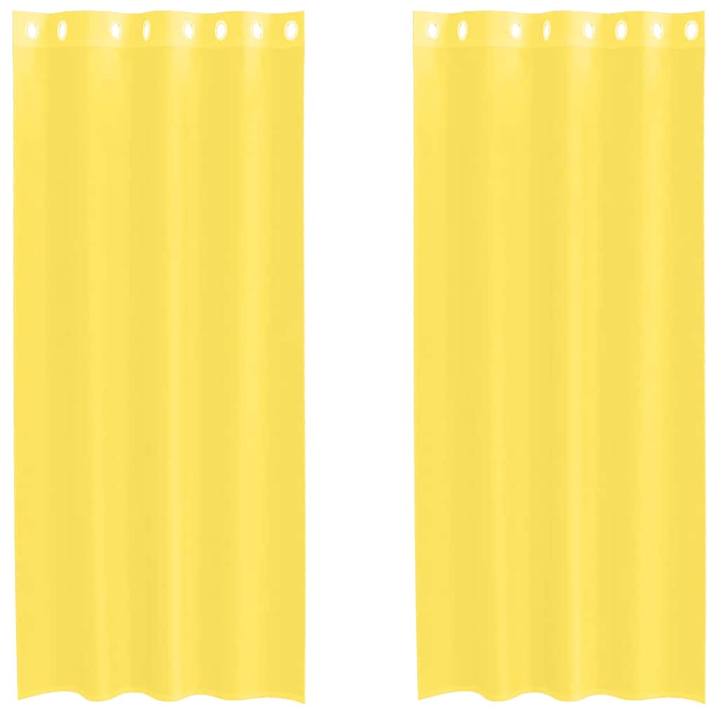 vidaXL Cortinas de gasa con ojales 2 ud 140x245 cm