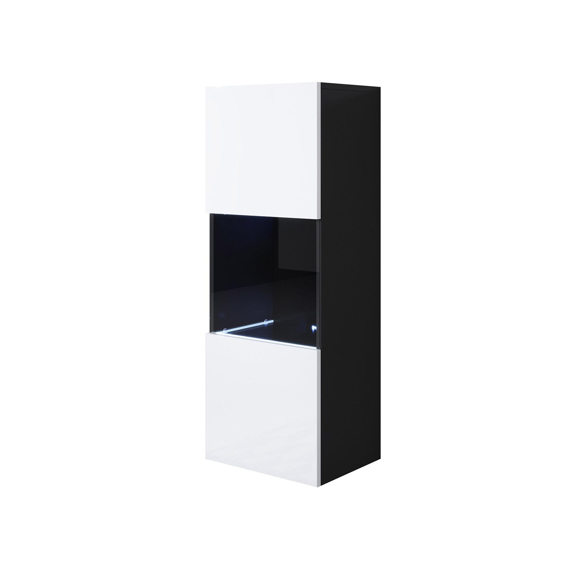 MB Muebles Bonitos - Estantería salón Luke V3 modelo moderno y original, vitrina colgante o con patas (2 cm o 12 cm), 126–138 cm alto, ideal para organización y decoración