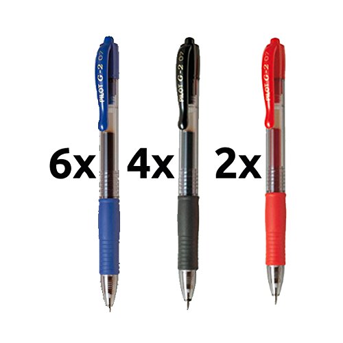 Boligrafos pilot g2 (6 azules,4 negros, 2 rojos)