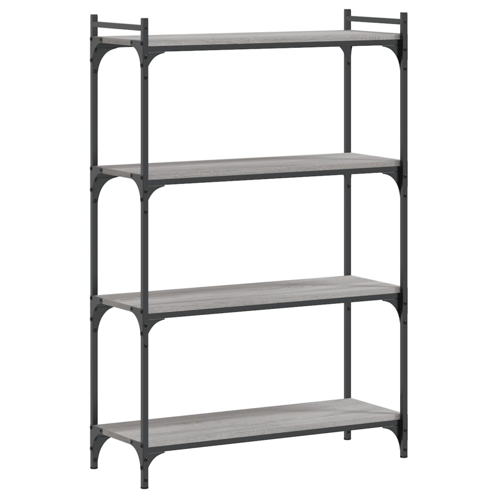 Vidaxl Librería 4 Estantes Madera Ingeniería 80x30x120 Cm Negro