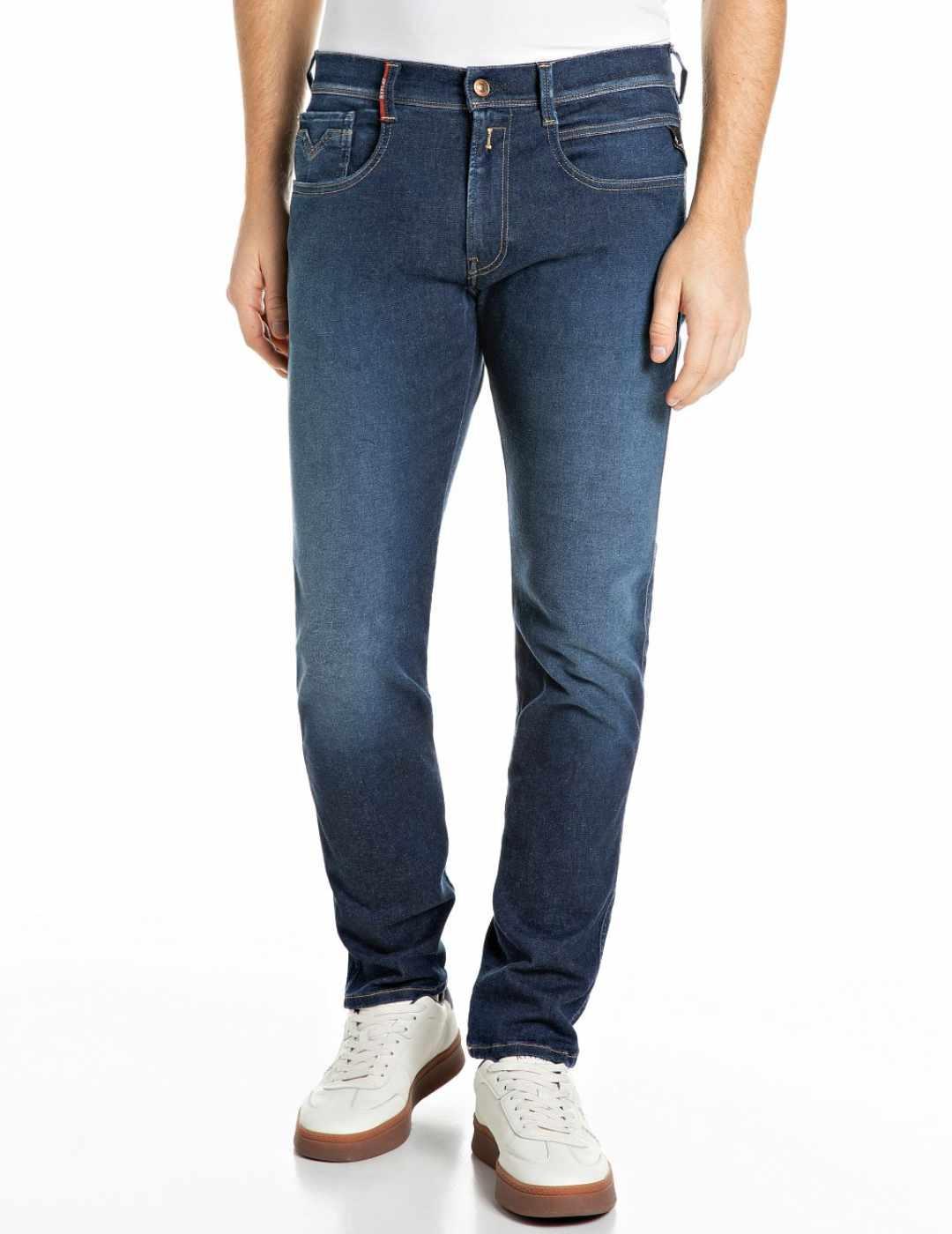 Pantalón Replay vaquero azul marino slim para hombre
