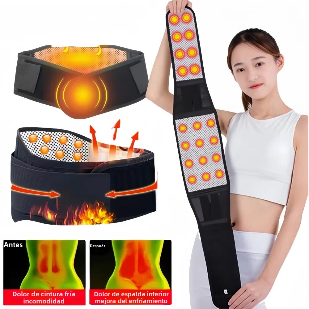 TK Cinturón De Apoyo Lumbar Ajustable Con Termodinámica De Turmalina Y Magnetoterapia Para Terapia De Salud Cinturón Masajeador De Espalda Y Cintura