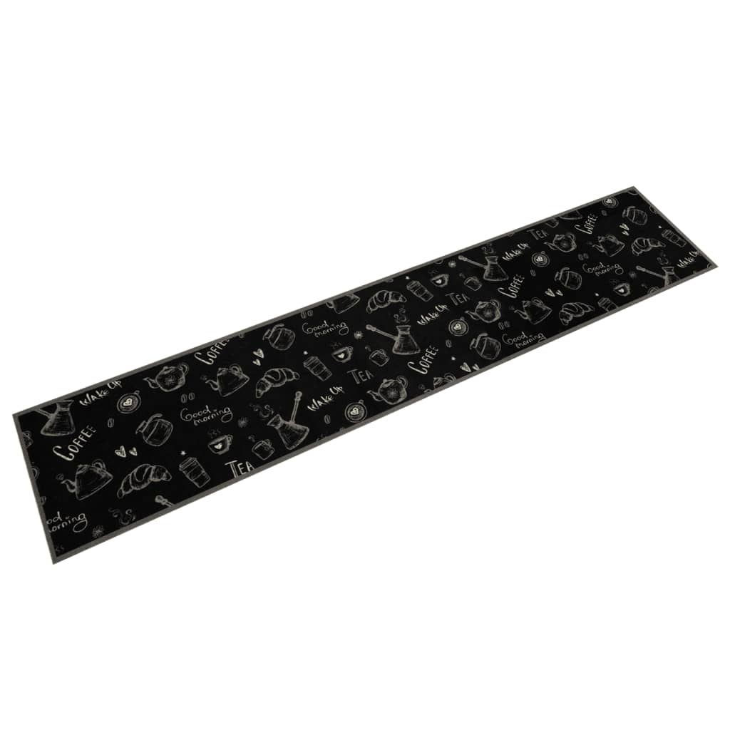 vidaXL Alfombra de cocina lavable terciopelo dibujo zapatos 60x300 cm Color Gris,  fence,  coffee grey y mas