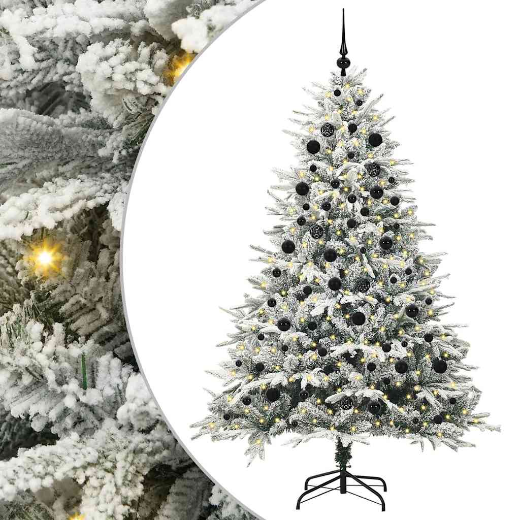 vidaXL Árbol de Navidad Artificial Pre-iluminado con Juego de Bolas