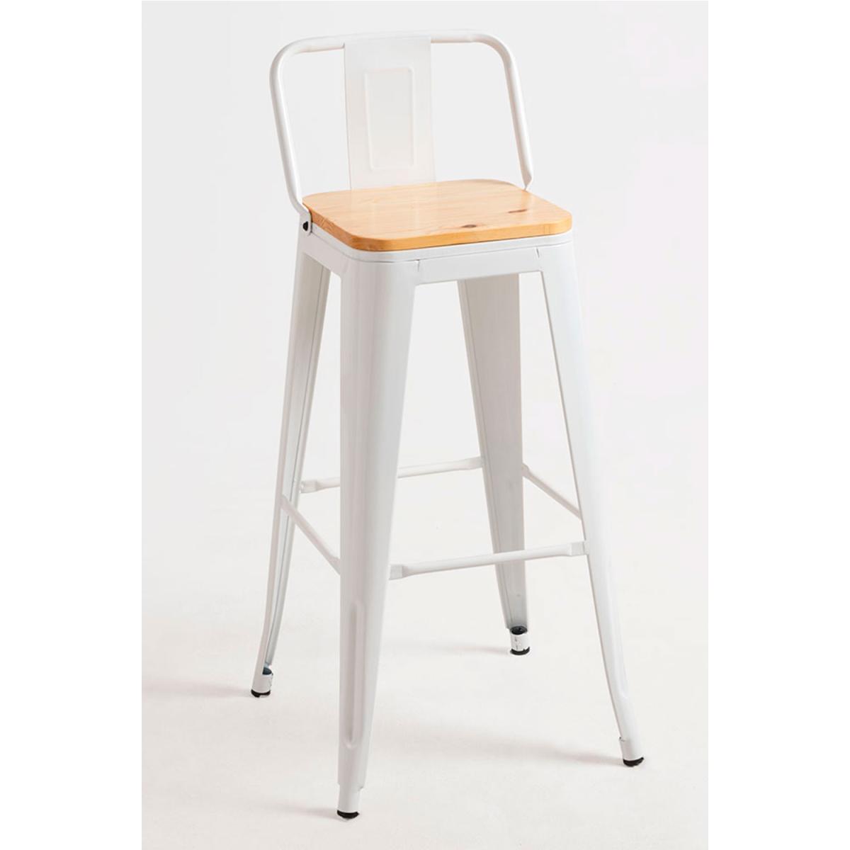 Regalos Miguel - Packs Taburetes Altos - Pack 4 Taburetes Torix Respaldo Madera Natural 95 cm