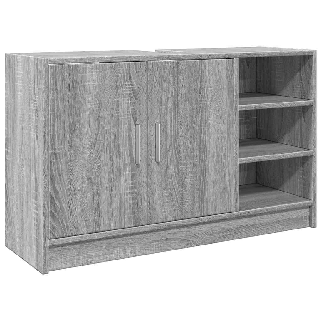vidaXL Armario de lavabo madera de ingeniería 90x29x55 cm en color Blanco/Gris hormigón/Gris sonoma y más | almacenamiento funcional diseño moderno para baño dormitorio sala