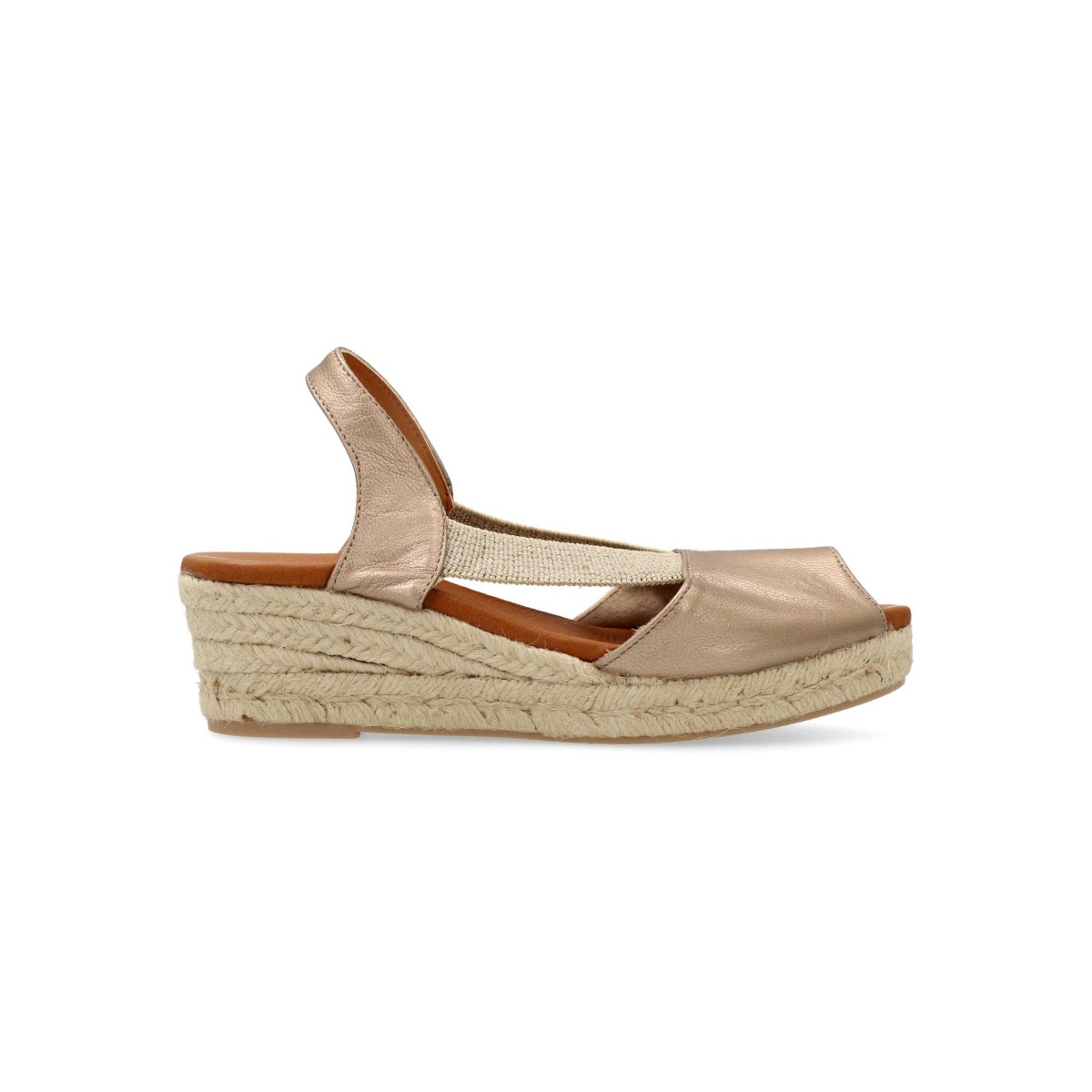 TORRES - Alpargata esparto elásticos mujer con suela de yute natural sobre goma, planta acolchada y cuña de 5,5 cm color blanco