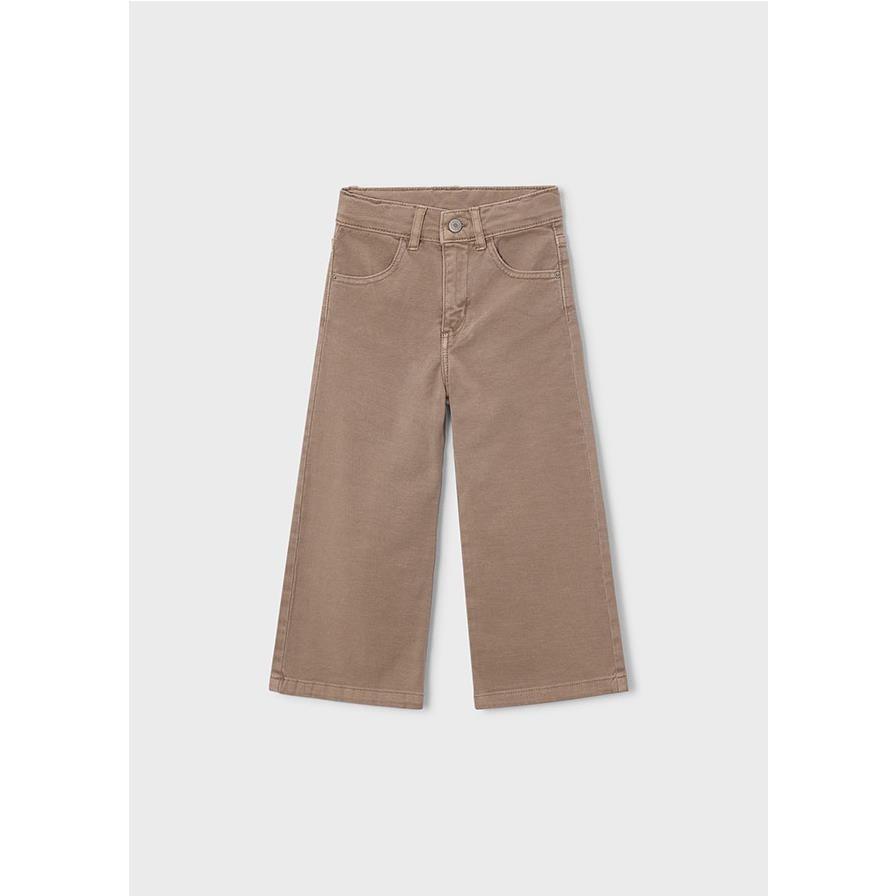 Mayoral - Pantalón sarga para niña corte recto estilo clásico color camel tejido resistente