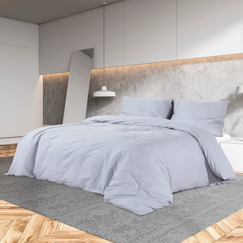 vidaXL Juego de Funda Nórdica Microfibra Ligera 220x240 cm Cama Color Antracita,  Azul,  Blanco y mas