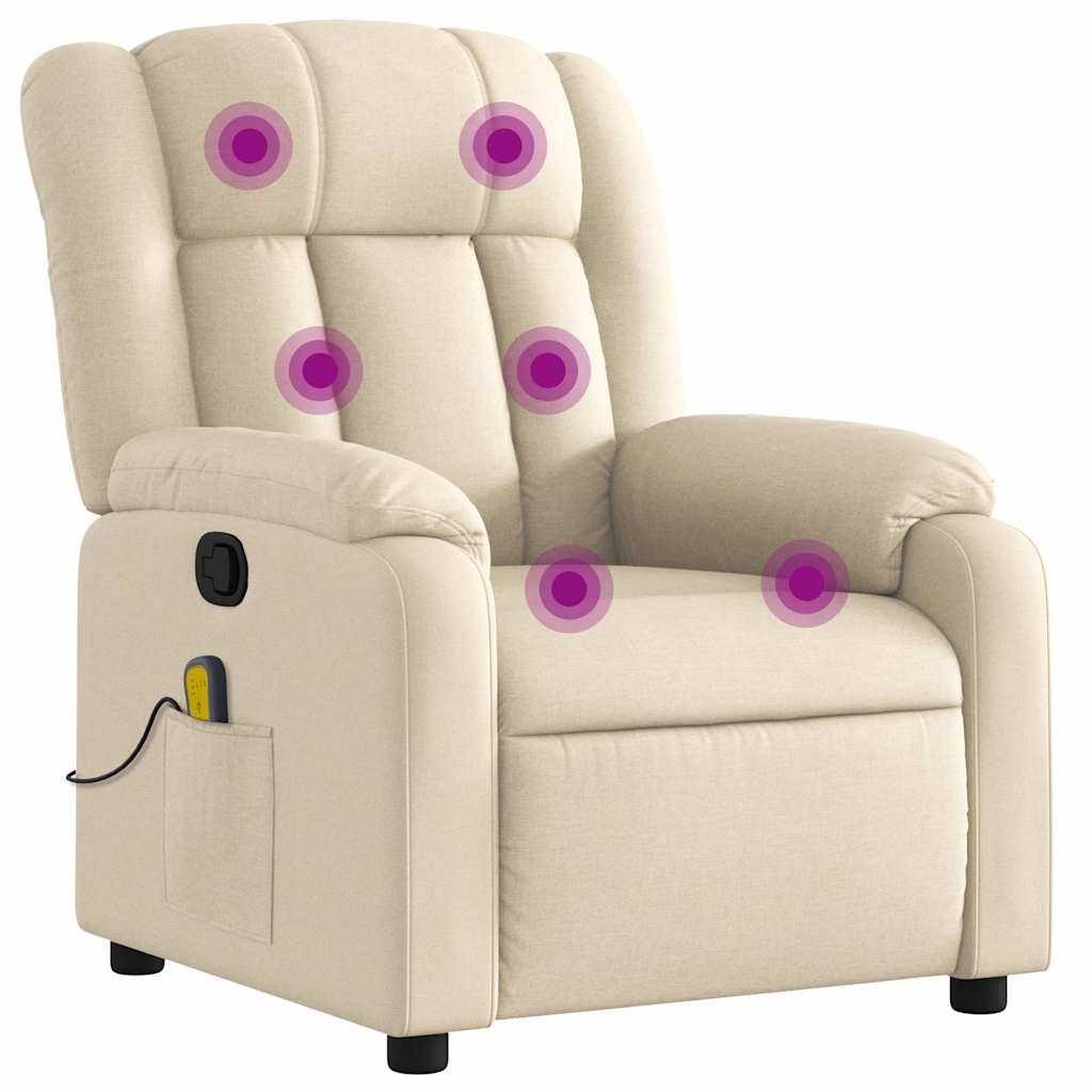 vidaXL Sillón reclinable de masaje con tela Multicolor