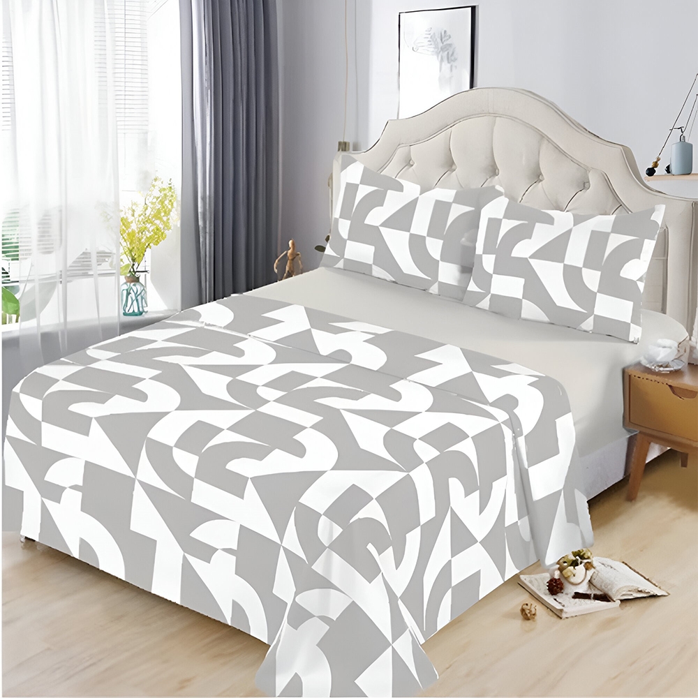 PlusHome Juego de Sábanas de Microfibra de Poliéster Suave Hasta 5 Piezas Tapa, Sábana Bajera y  Fundas de Almohada Cama 90 160x260, 135 210x260, 150 230x260 cm 180 250x270 cm