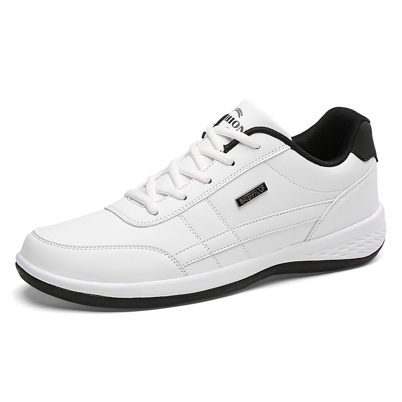 TK Zapatos Casuales Para Hombre PU Cuero Ligeros Y Cómodos Deportivos Al Aire Libre Con Cordones Moda Transversal