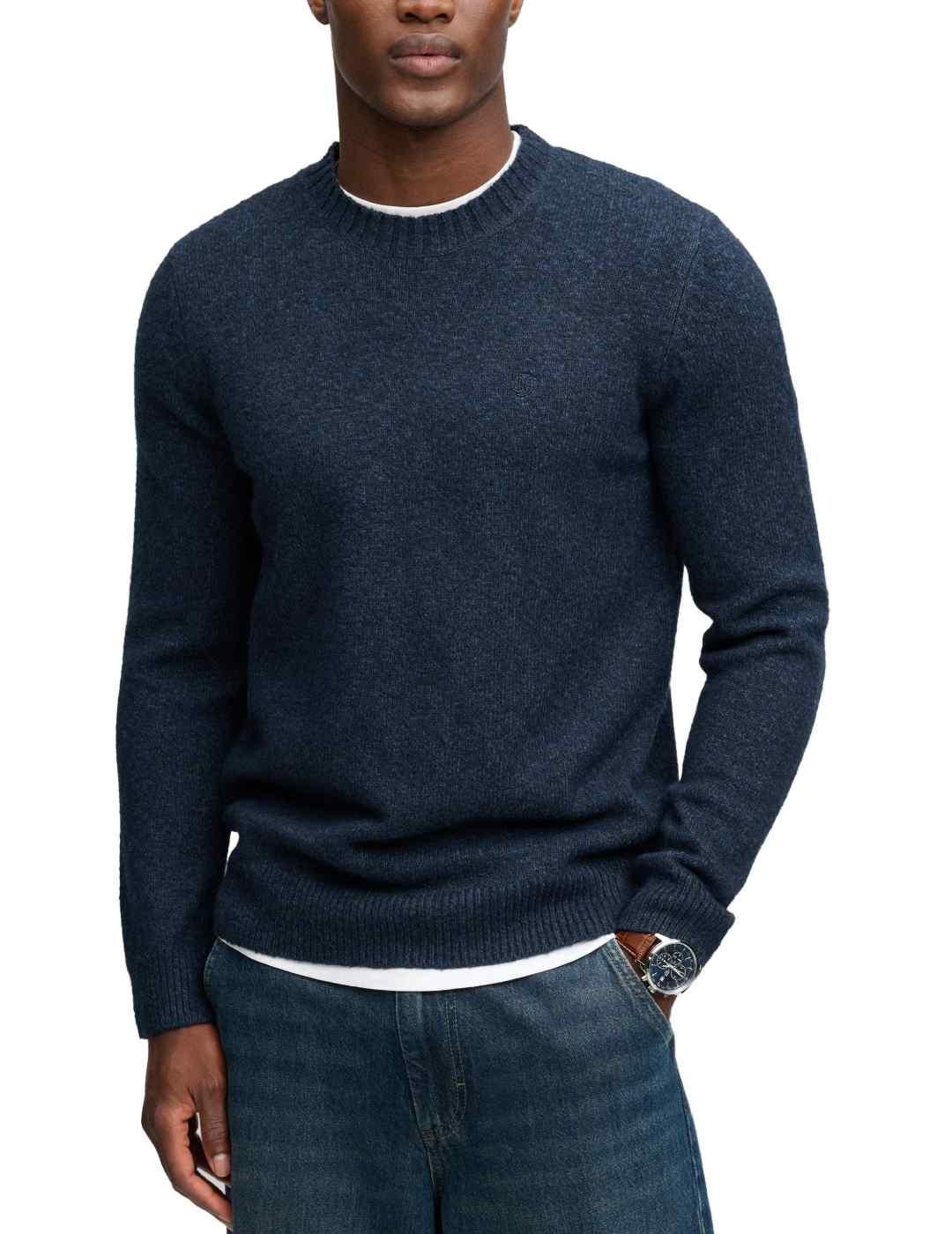 Jersey Superdry Brushed azul marino punto de hombre