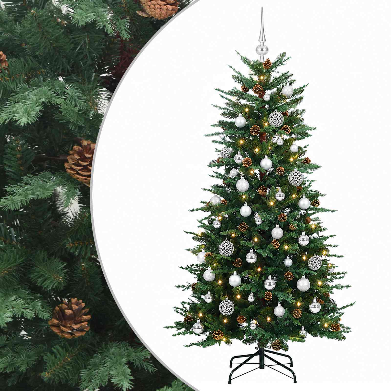 vidaXL Árbol de Navidad artificial con ramas articuladas 120 cm