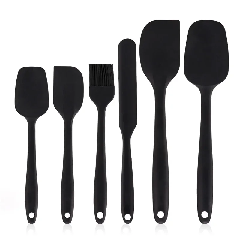 TK Set De 6 Cuchillas De Silicona Para Cocinar Y Hornear Resistentes Al Calor Y Antideslizantes Con Brocha De Aceite Y Cuchara Para Mezclar Herramientas De Cocina Y Pastelería Ecológicas
