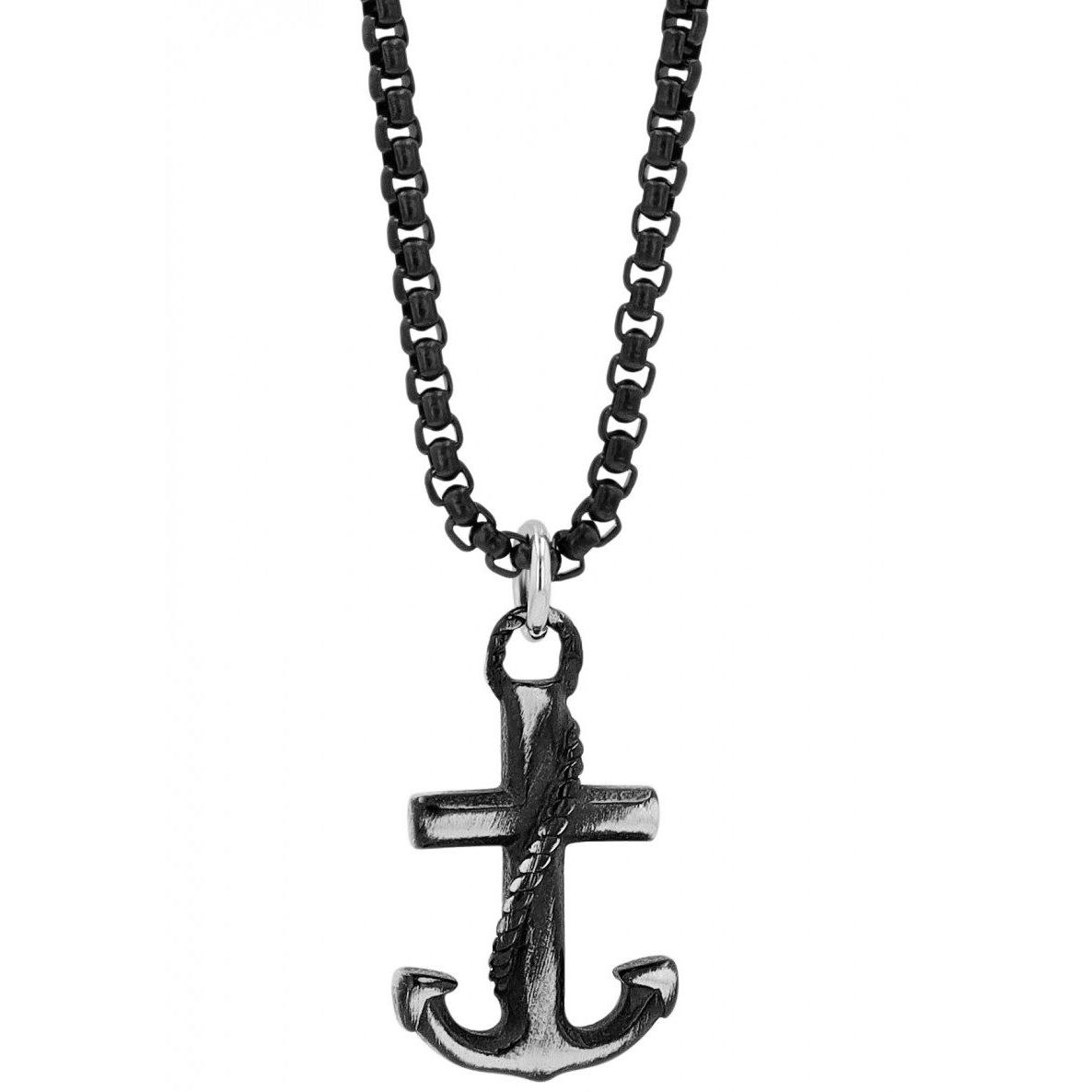 Akzent® Collar Preto Pendente em Aço Inoxidável Hipoalergênico