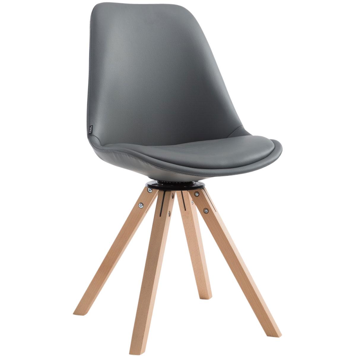 Silla de Visita Calais Square Natural,Gris
