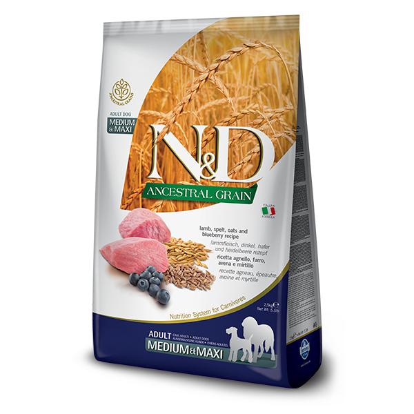 Farmina N&D Dog Ancestral Medium Maxi Cordero 12Kg / Alimento Completo Para Perros Adultos De Razas De Tamaño Mediano Y Grande. Elaborado A Base De Co