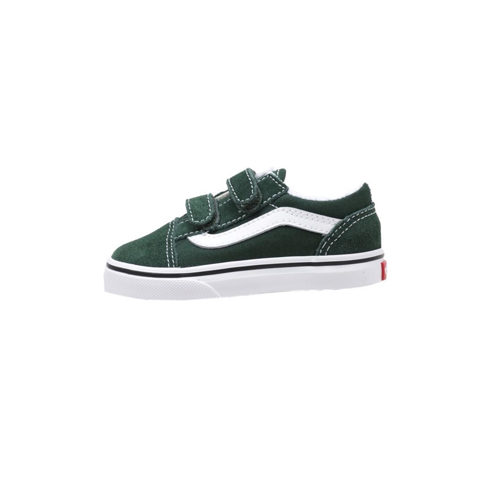 Vans TD Old Skool V Zapatilla Deportiva Velcro Bebé - niña (hasta la talla 30) Verde