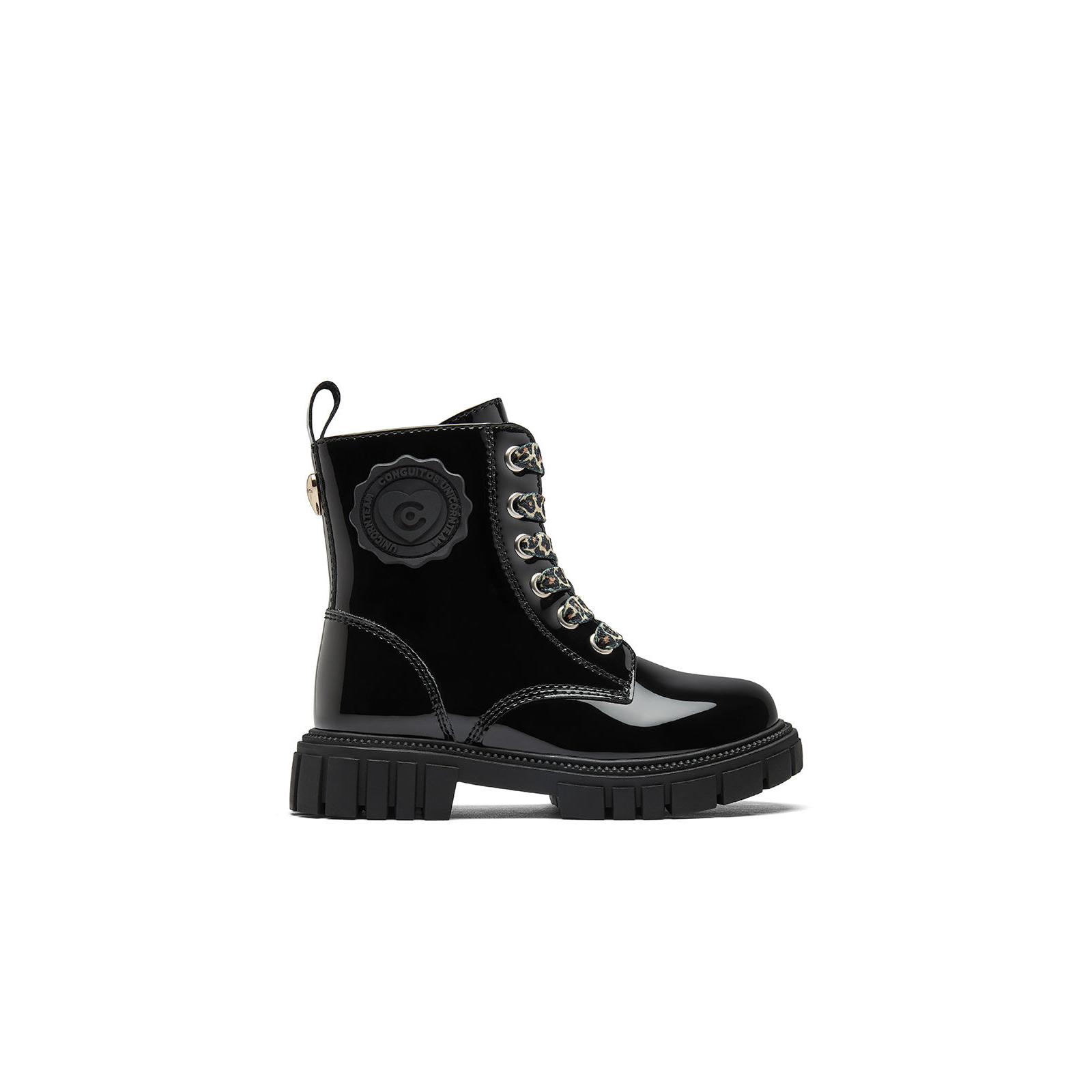 Conguitos - Botas Militares de Niña de Charol en Negro para Niña