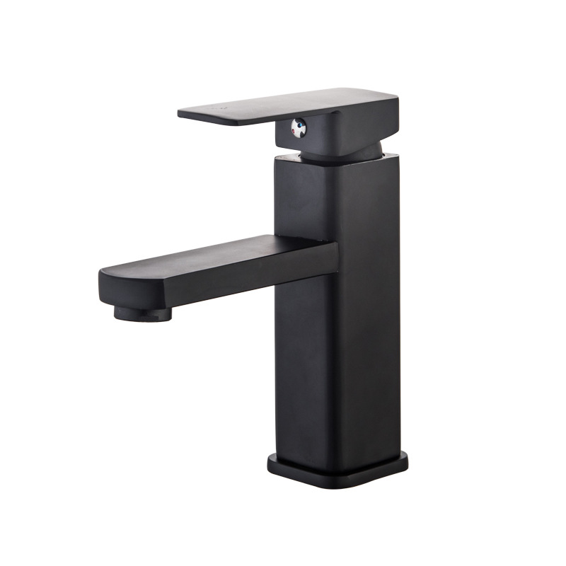 TK Grifo De Baño ABS Mezclador De Agua Caliente Y Fría De Cuadrado Negro Montado En La Superficie Para Lavabo Y Bañera