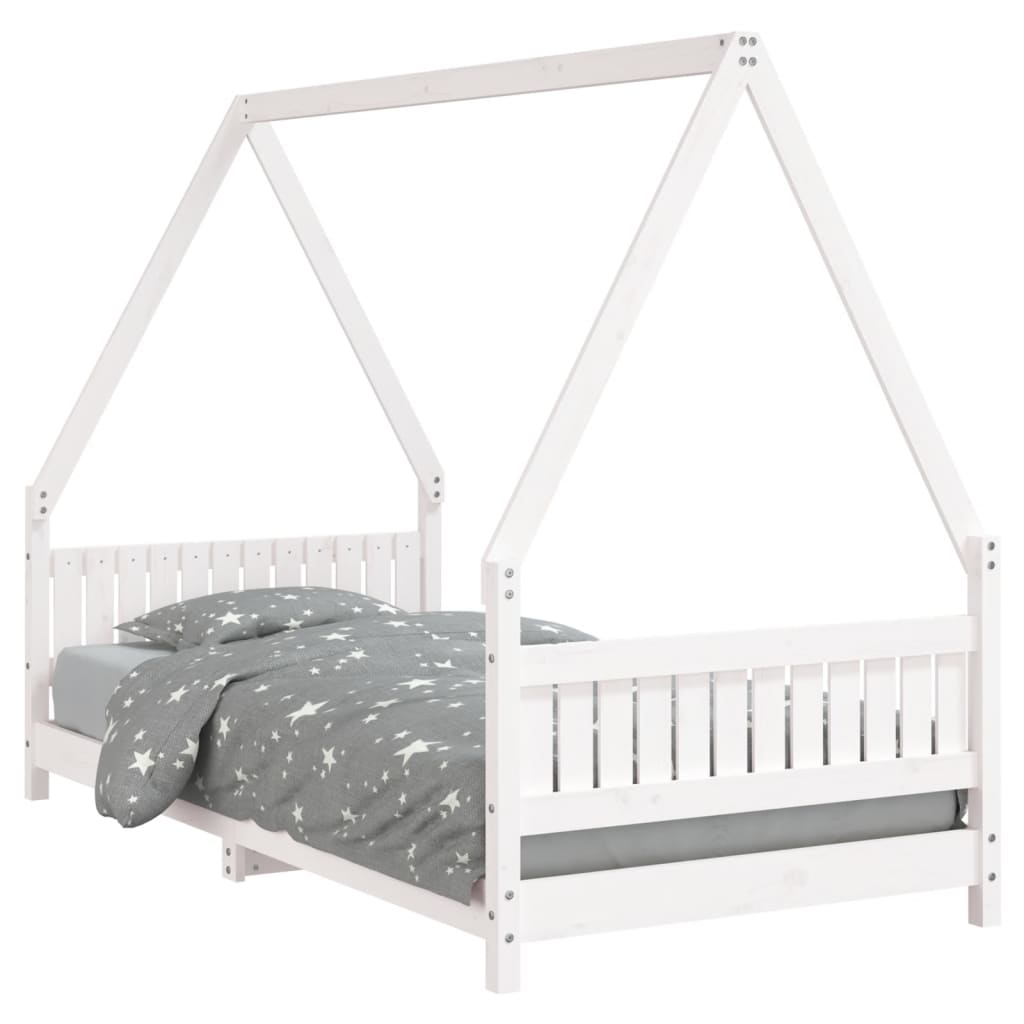 vidaXL Estructura de cama para niños madera de pino 90x190 cm en color Blanco/Natural