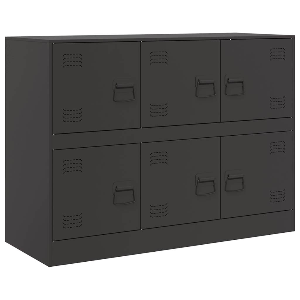 vidaXL Aparador de acero negro 99x39x73 cm