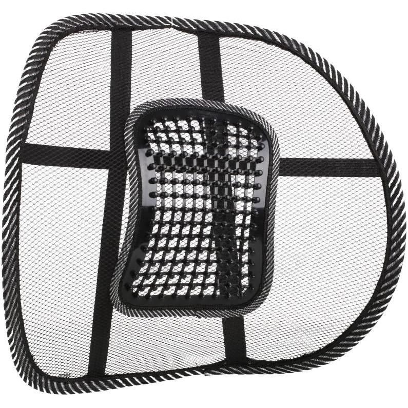 Cojín Rejilla de apoyo lumbar para respaldo de asiento de coche, cojín de masaje de malla para silla de asiento de coche, silla de oficina, Con Perlas de Masaje, Corrige la Postura y Alivia el Dolor Lumbar