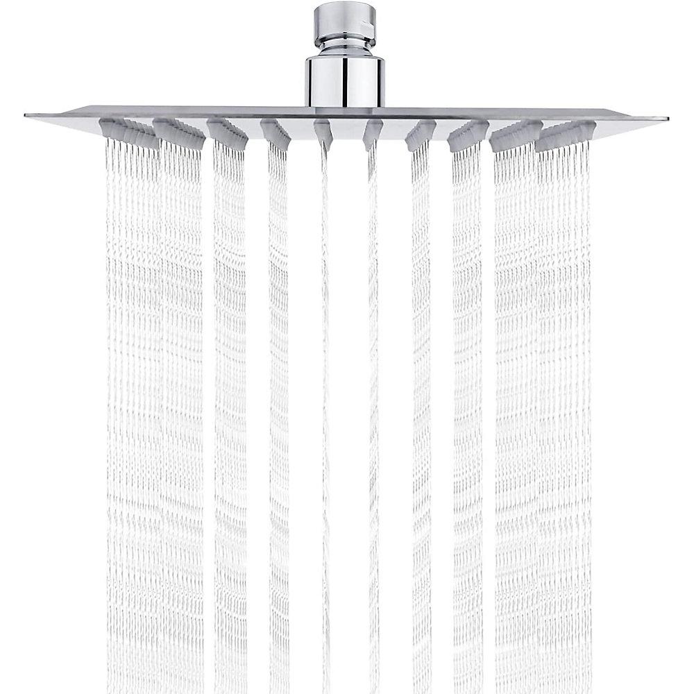 CA Cabezal de ducha antical cuadrado de 20 cm de acero inoxidable de alta presión, giratorio 360 grados.