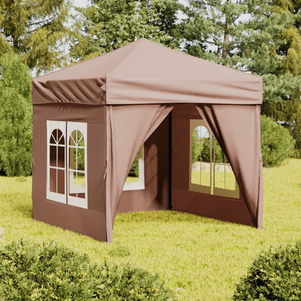 vidaXL Carpa de Fiesta Plegable con Paredes Laterales Pabellón Color Azul,  Antracita,  Taupé y mas