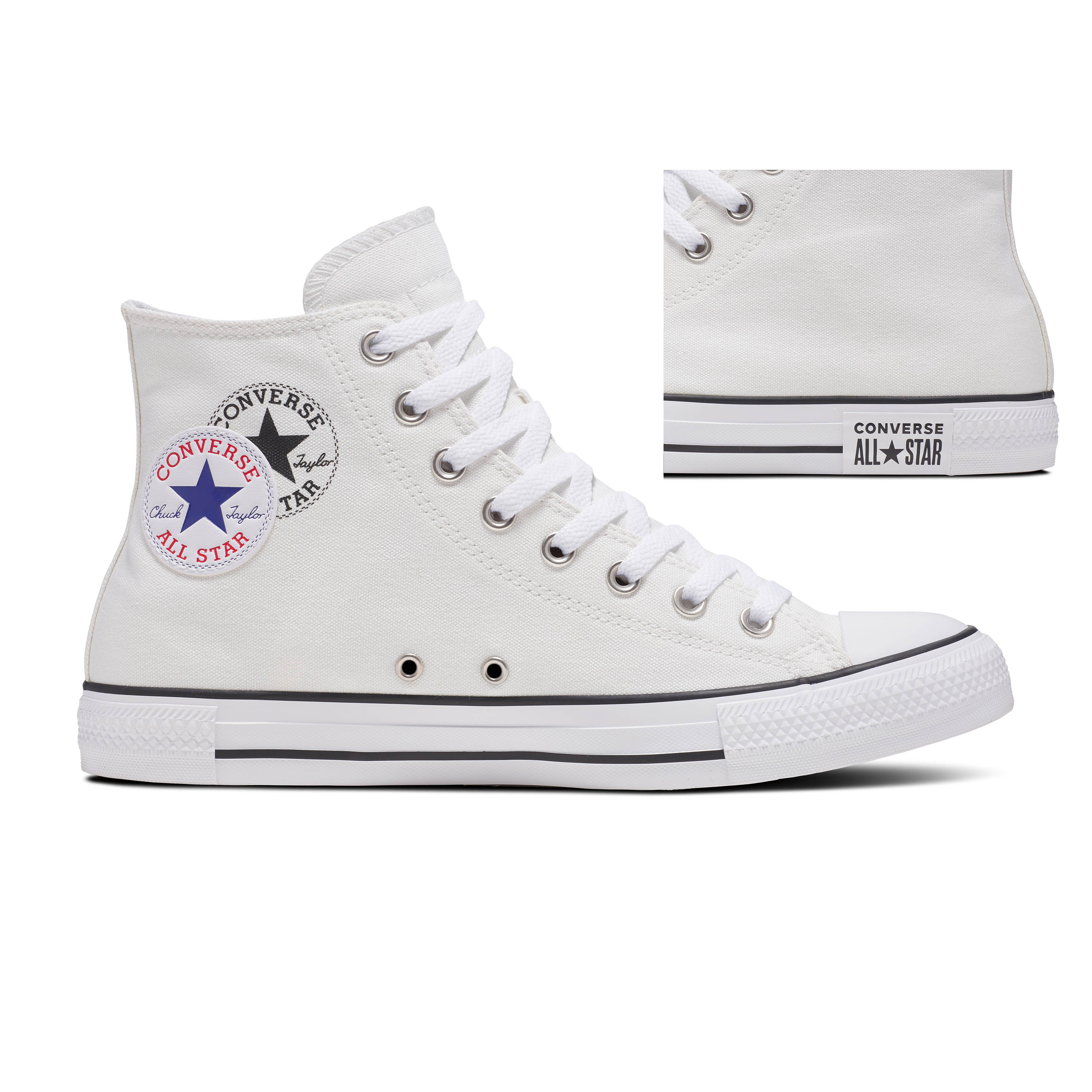 Sneaker Converse hombre modelo Chuck Taylor All Star Logo Play, color Blanco Vintage, referencia A09205C. Modelo de calle para llevar de paseo, en chandal o ir al parque. Doble logo en la parte interna.  .827763
