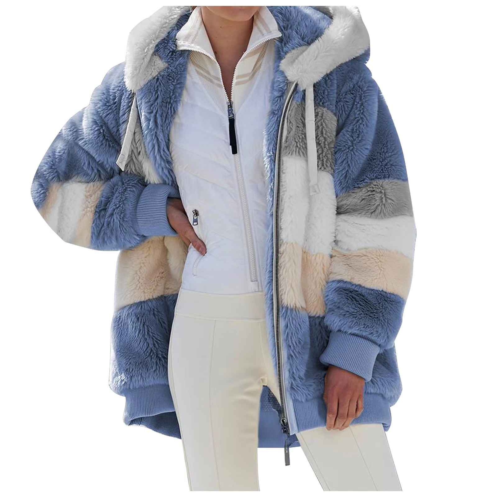 TK Ropa de Abrigo para Mujer Chaqueta de Invierno Sudadera con capucha de gran tamaño
