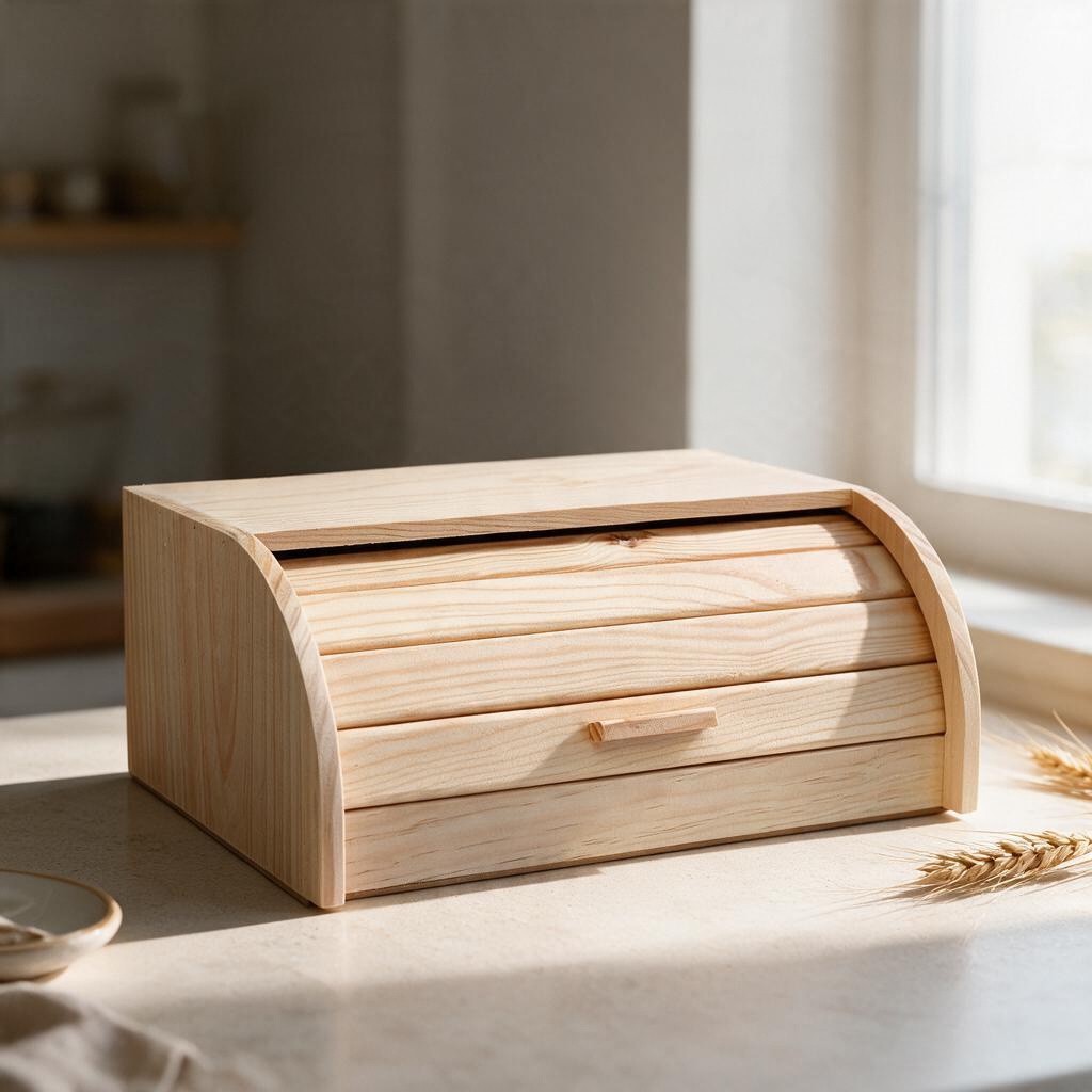 C.A | Panera de Madera | Tapa Enrollable | 35x25x15 cm | Almacenamiento de Pan