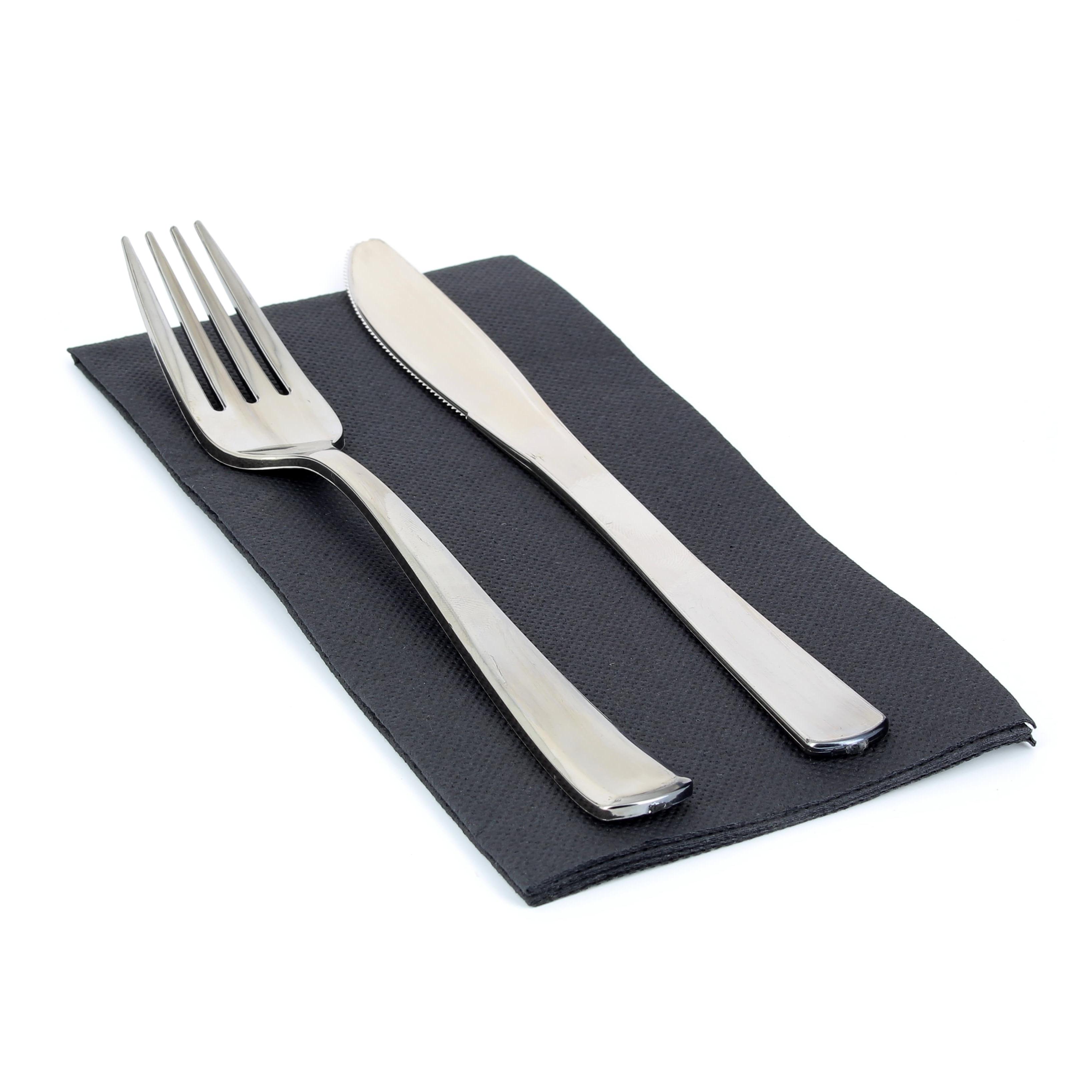 MONOUSO | Servilleta de Papel Punta-Punta 40x40cm 1/8 Negra (1.200 Uds)