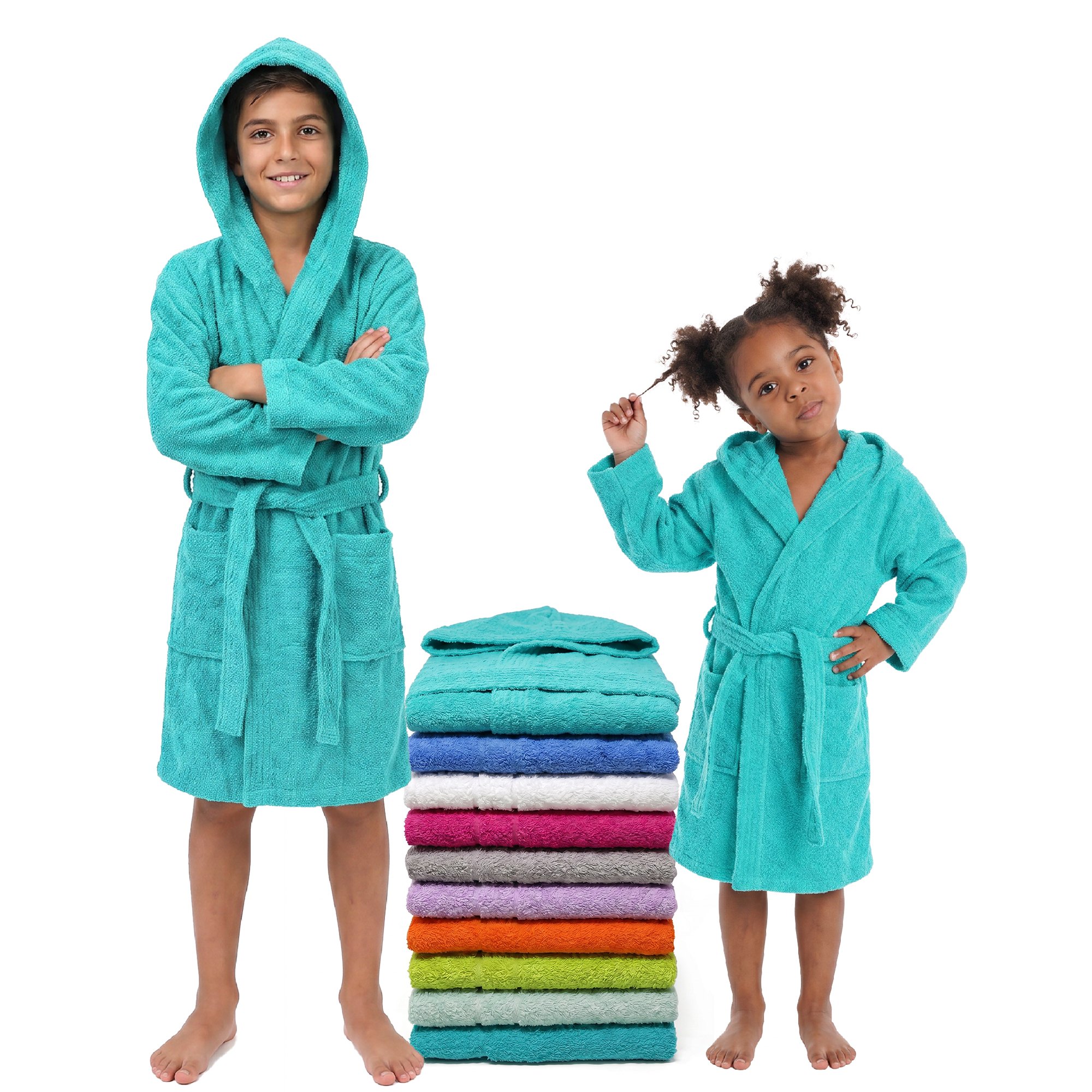 Albornoz infantil para niño y niña 100% algodón con capucha Suave y absorbente - STILIA BASIC