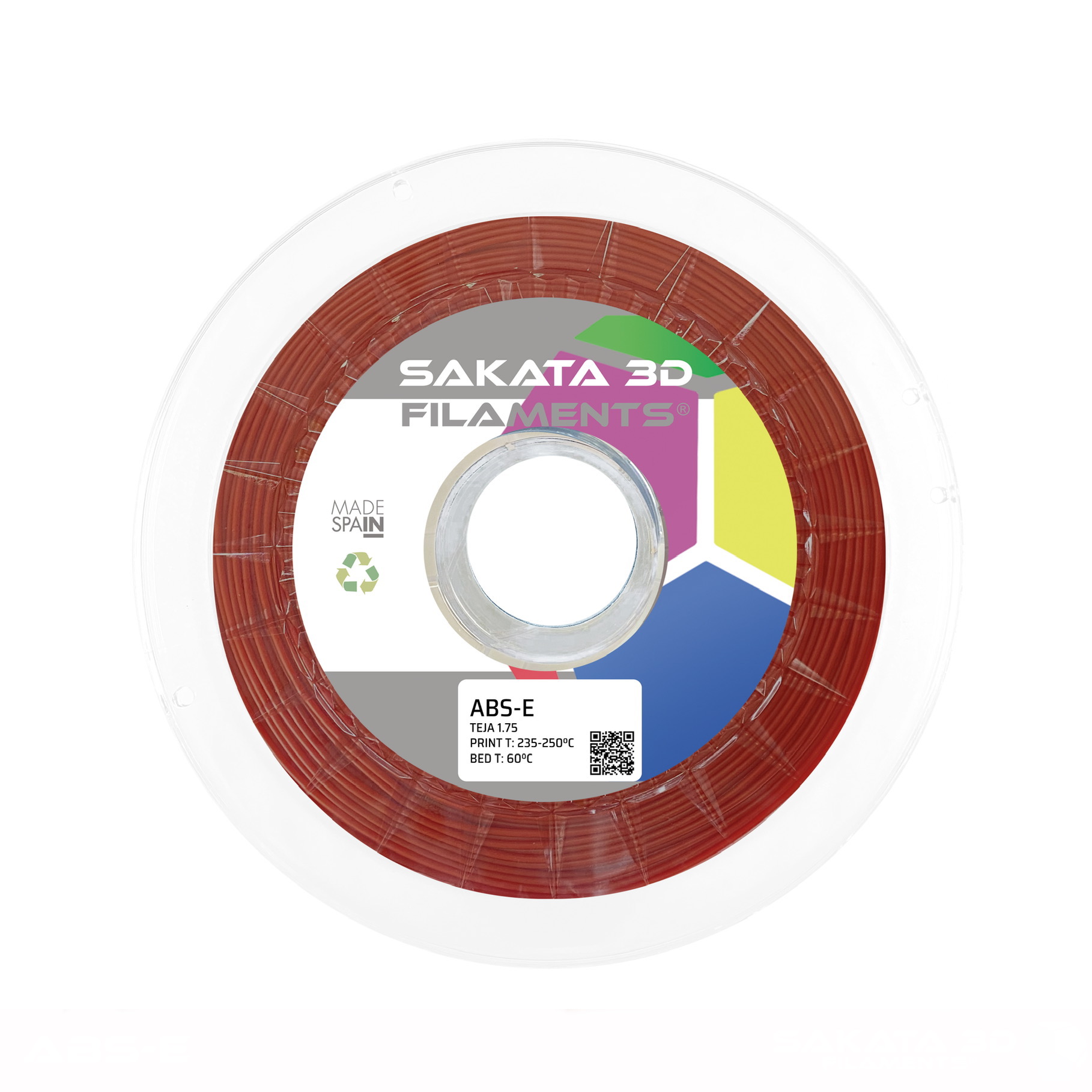 Filamento ABS-E 850g 1,75mm Superior al ABS Standar Altas Prestaciones Mecanicas Alta Rigidez y Brillo Facilidad de Impresión Directo de Fabrica Marca SAKATA 3D Filamento para Impresora 3D Filamento 3D