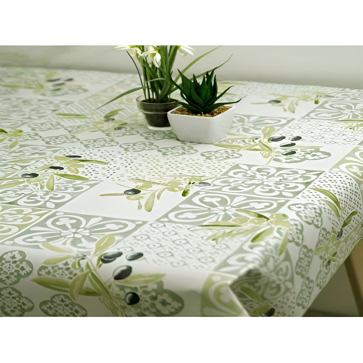 Mantel Hulehule Tex - Huletec Resistente a Manchas Impermeable Fácil de Limpiar Sicilia Verde
