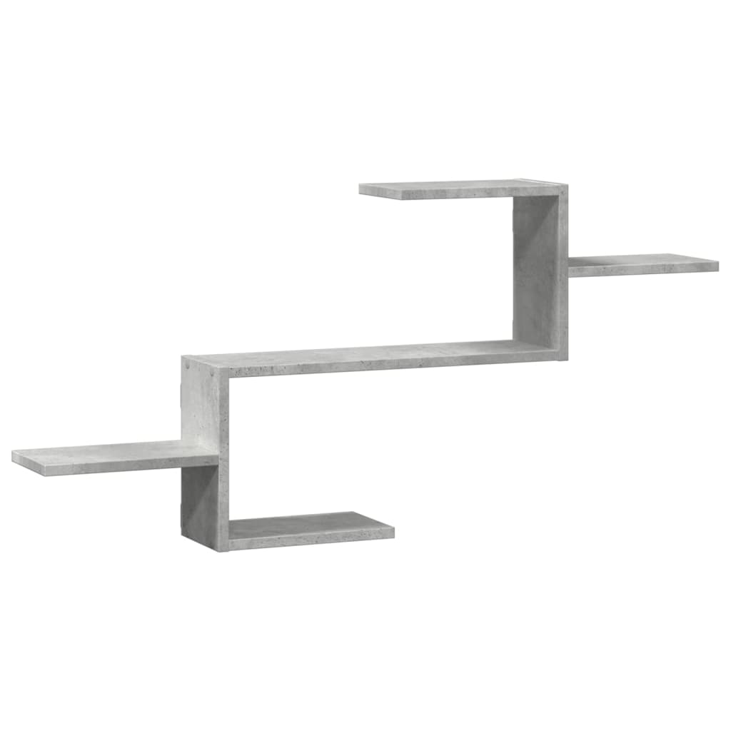 vidaXL Estante de pared madera ingeniería gris hormigón 104x15x49 cm