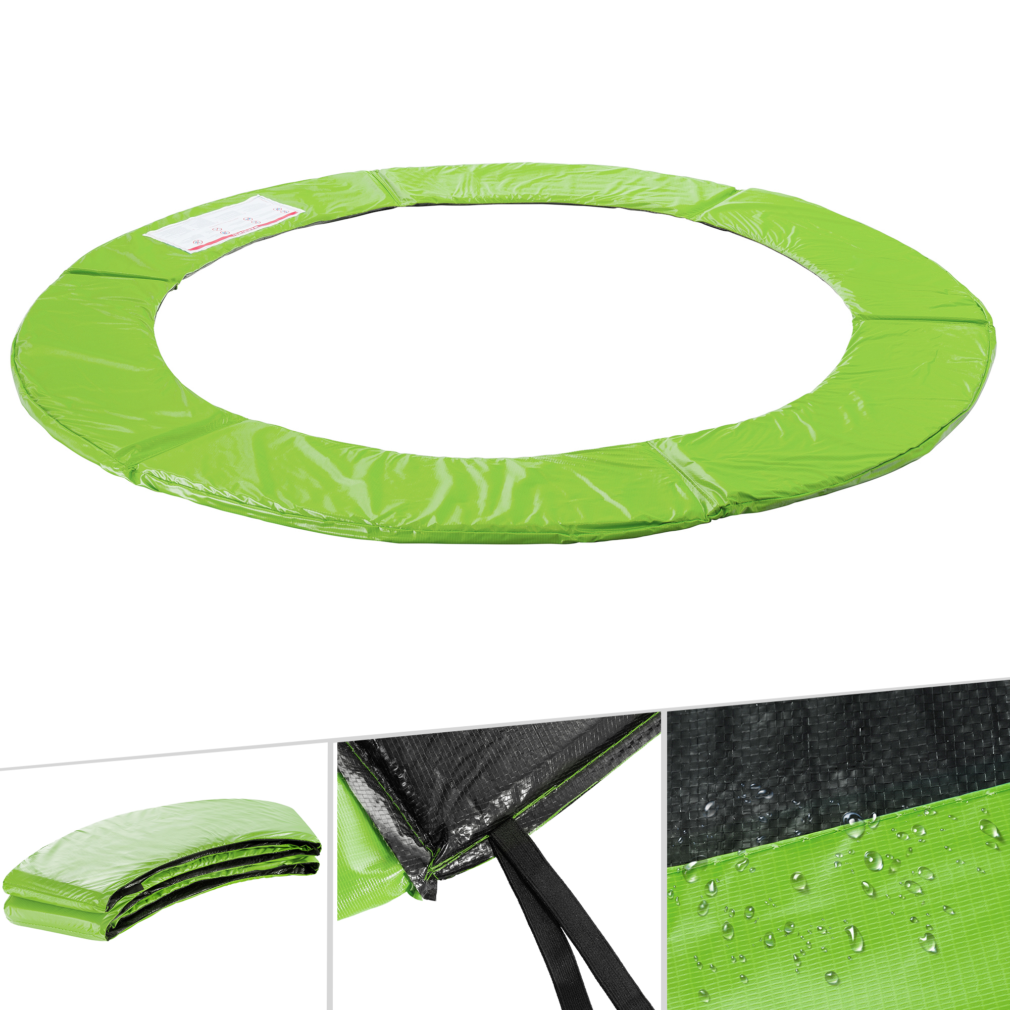 AREBOS Cubierta para Borde de Cama Elástica | Protección de Bordes Resistente a los Desgarros | Resistente a los Rayos UV | 244 Cm | Verde Claro